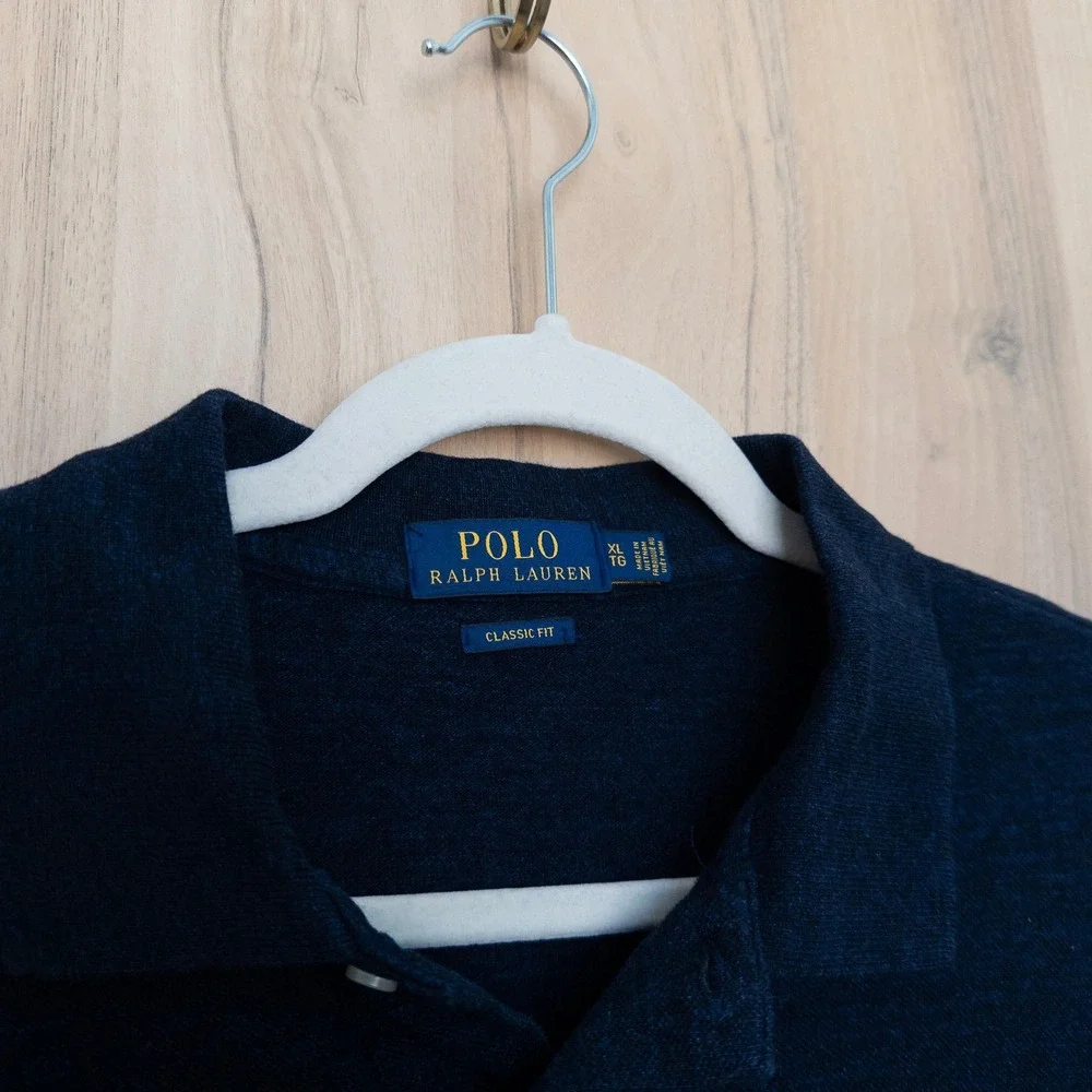 Polo Ralph Lauren Mens Polo Shirt XL Navy Classic Fit Short Sleeve Preppy Golf